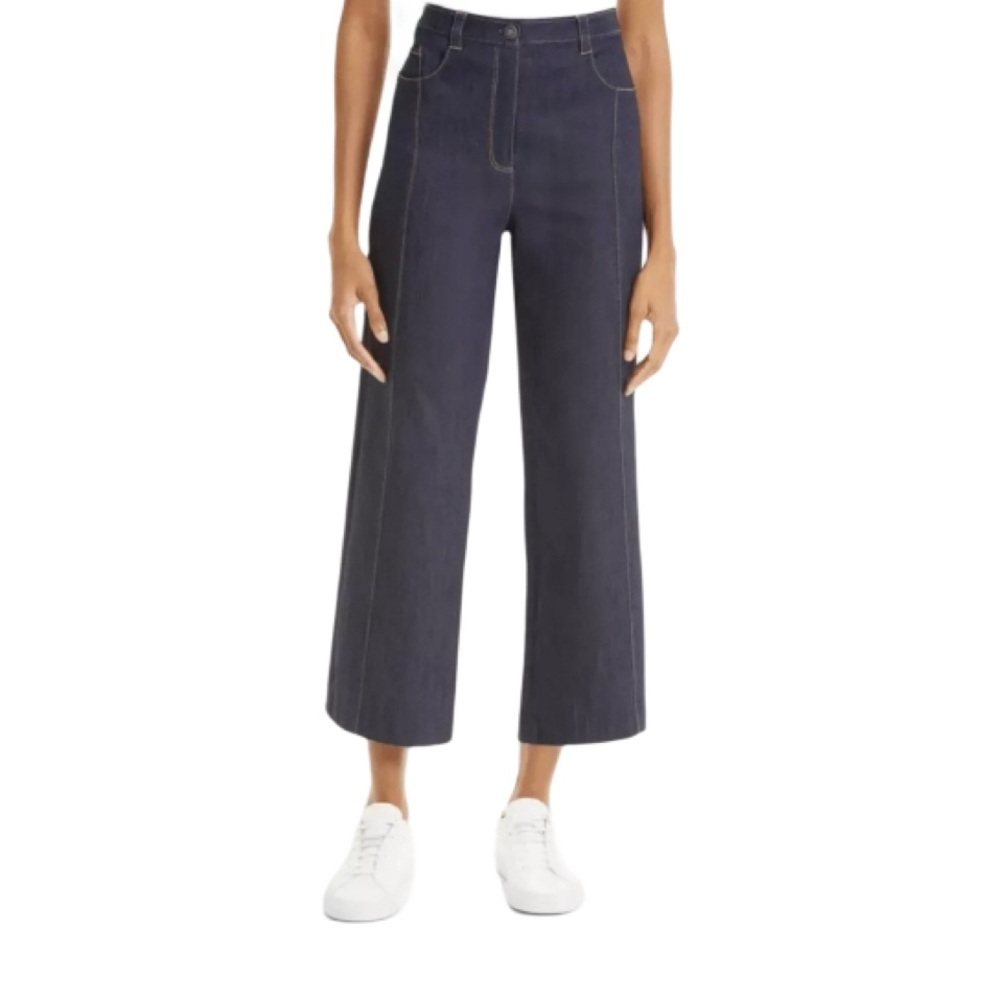 NWT Cinq a Sept Maisie Embellished Wide Leg Jeans - Sz 6